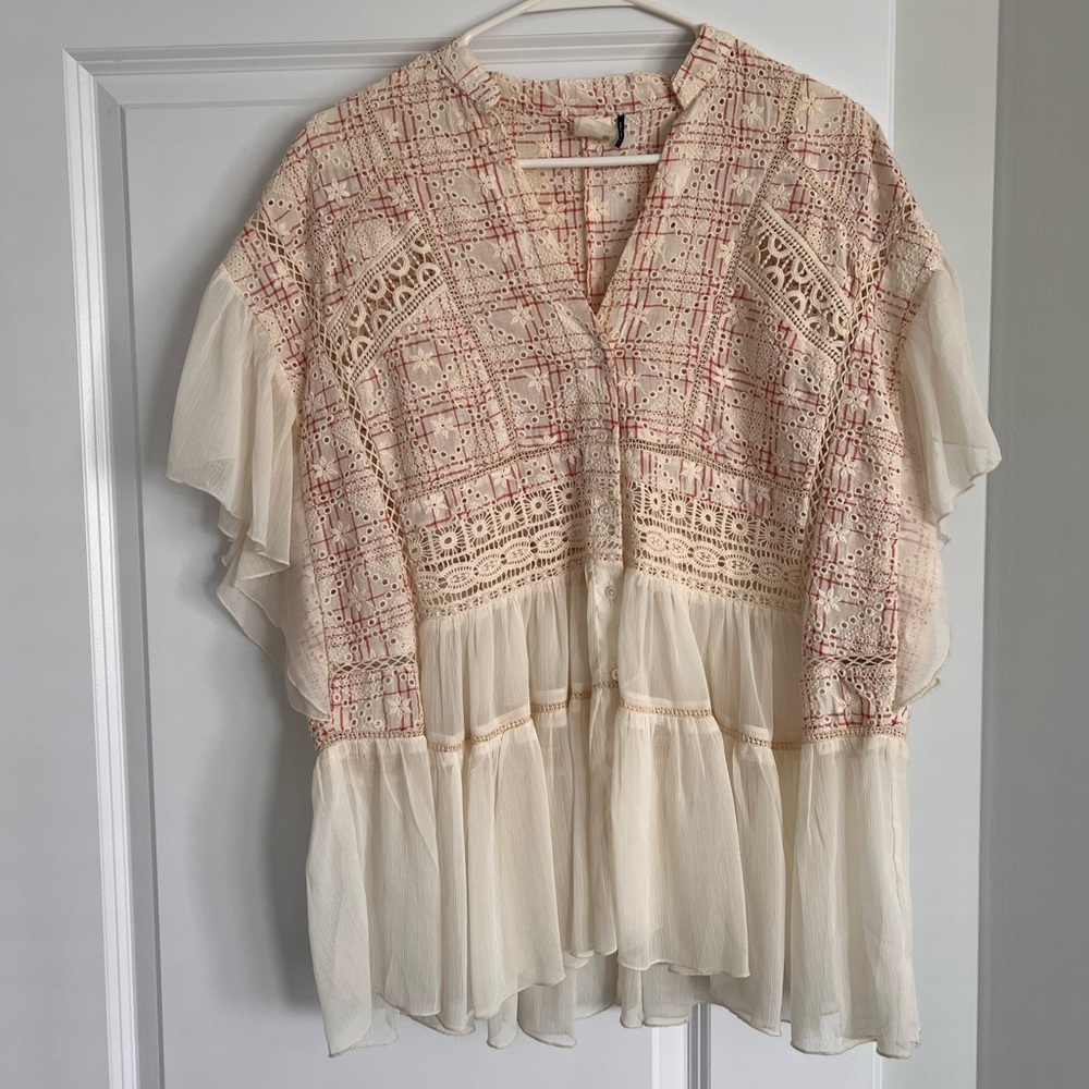Lace Boho Anthropologie Blouse - Picture 1 of 12